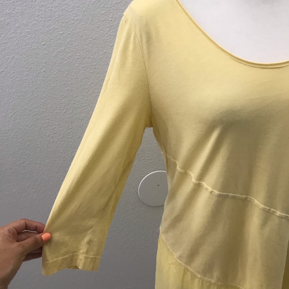 Soft surroundings yellow asymmetrical tunic top - Picture 3 of 8